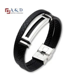 Pulseira Dual Wrap de Couro