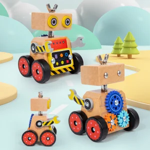 Juguete educativo de madera kit de robots para aprender para niños