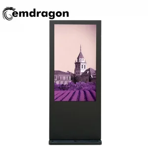 Touch Media Display Air Conditioner Vertical Screen Floor Outdoor Advertising Machine 65 Inch LED Digital Signage Floor Standing LCD Display