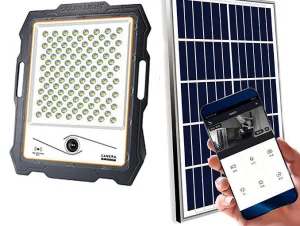 Luz Solar LED ao Ar Livre por Atacado 100W 200W 300W 400W 600W com Câmera de Sensor de Movimento WiFi Projetores Holofote LED