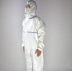 Safety Suit En14126 Disposable Coverall Suit Microporous Waterproof and Breathable Protective Clothing