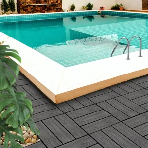 3D Embossed Garden Flooring Plastic WPC Decking Wood Composite Material