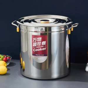 Hot Sale Stainless Steel Heavy Duty Cooking Pot Large Capacity Bouillon and Soup Pots Tall Cooking Pot Soup Bucket