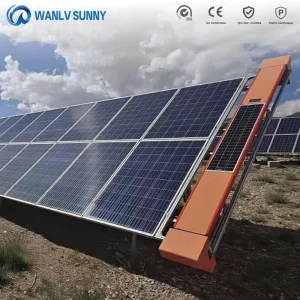OEM Automated Solar Panel Cleaning System Track-Mounted PV Cleaning Robot with Self-Powered