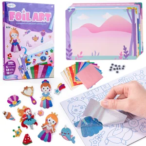 Innovative DIY Princesses Foil Art Stickers Kit Creative Paste Toys for Kids Paint Decorate Cards Easy-to-Use Creative Activity