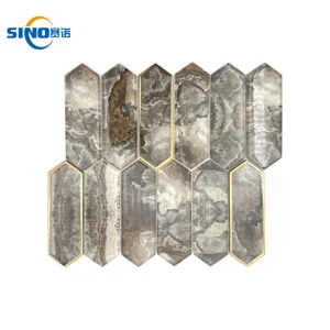Inkjet Marble Look New Pattern Mosaic Glass Tiles for Bathroom Backsplash Shower Kitchen Hotel Wall Project