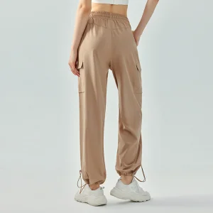 High Waist Loose Drawstring High Elastic Wide Leg Slim Breathable Sports Trousers