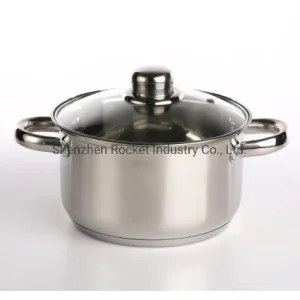 Glass Lid Induction Bottom Stainless Steel Casserole Cooking Pot Cookware