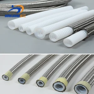 Óleo Hidráulico de PTFE, Combustível, Fio, Flange Corrugada, Mangueira de Borracha de Alta Pressão