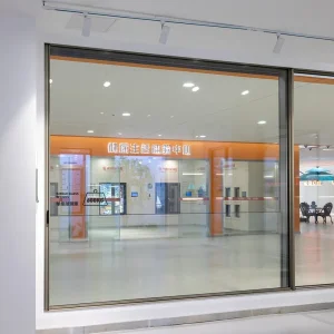 Sleek Appearance Panoramic Sliding Aluminum Minimalist Door for Bakery Shopfront