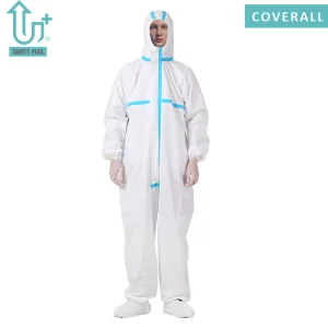 Polypropylene Nonwoven Microporous Protective Workwear Safety Clothing Disposable PPE Suit Coverall with Tape/Hood Disposable Coverall