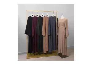 فستان ماكسي شيفون أنيق بأكمام طويلة بتصميم صديق للبيئة مع جيوب، مخصص بجودة عالية من المصنع