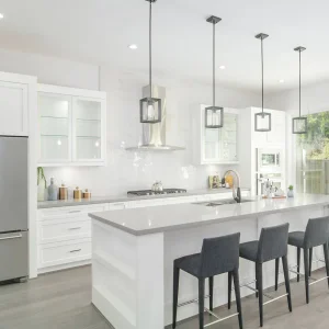 Customized High Glossy Lacquer Kitchen Cabinets Design Modern High Gloss MDF Wood Kitchen Cabinet Set with Appliances