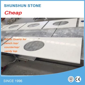 White Quartz Artificial Marble Vanity Top for Bathroom Furniture