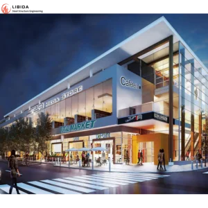 Structural Steel Design Commercial Building For Steel Structure Prefab Shopping Mall