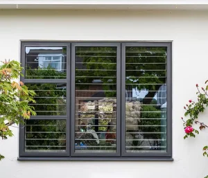 RG65 1.8mm Heavy Duty Thermal Break Aluminum CasementWindow Triple Glazed Double Silver Low-E Glass Swing Door For Villa Project