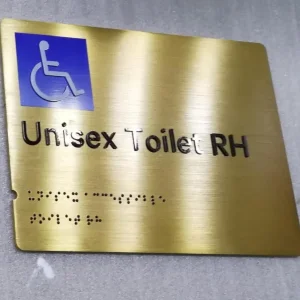 Custom Ada Tactile Braille Signage for Bathroom Toilet Wayfinding