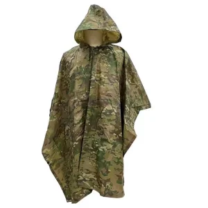 Wholesale Lightweight Polyester Tactical Camouflage Desert Camo Raincoat Poncho Waterproof PVC Rainwear with Logo Hood