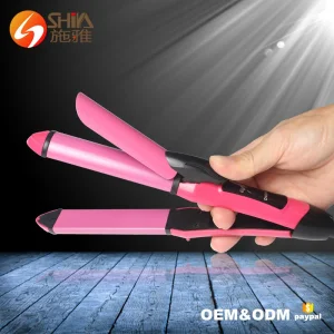 Pink Mini Tourmaline 2 in 1 Hair Straightener and Curler