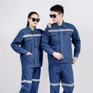Workwear Sets Denim Reflective Labor Protection Uniforms Applicable to Construction Sites Factories and Workshops