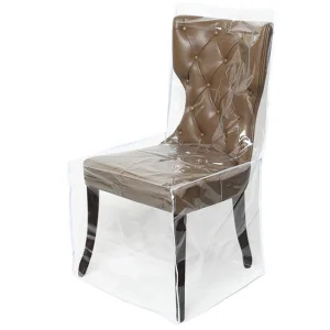 Plastic Slipcovers Chair Protector with Backrests Clear PVC Seat Chair Protector Waterproof Cover Dinning Chair Covers