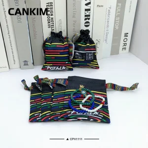 Fashion New Creative Design Black Jewelry Pouch Trendy Phone Pouch Bag with Custom Logo Personalized Drawstring Pouch