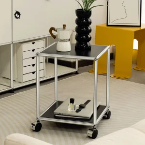 Modern Modular Rolling Bedside Table with Wheels