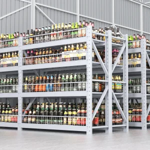 Customized Adjustable 180-300KG Shelf New Organization Shelves Shop Storage Warehouse Rack With Fence