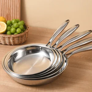 18/10 Stainless Steel Cookware Set Multi-Size Induction Cooker Compatible Pans with Multi-Layer Base Eco-Friendly
