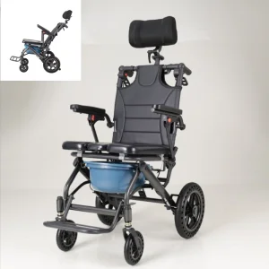 Aluminum Foldable Commode Wheelchair