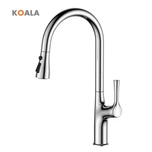 Modern Matte Black Pull Down Kitchen Faucet with Rotatable Spout