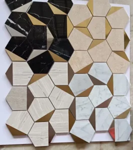 White Dolomite Inlay Marble Wall Decoration Bathroom Kitchen Waterjet Mosaic Tile Marble