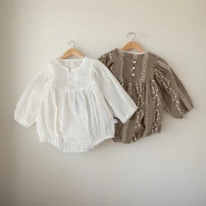 Mono de algodón para bebé de manga larga, ropa sólida para niños pequeños