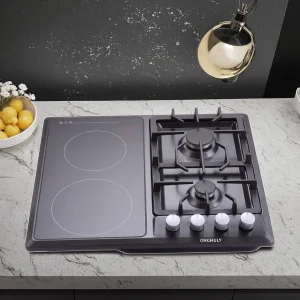 Bestselling Built-In Induction Cooker and Ceramic Hob Kitchen Appliance with Electronic Ignition LPg or NG Gas burner