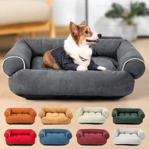 Cama para perros de sofá cuadrada de cuatro estaciones, cama cómoda para mascotas con diseño transpirable
