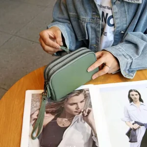 Cartera / bolso de mujer de alta calidad de piel sintética de grano pebble de moda para dama