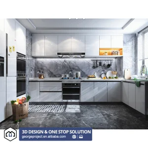 Saudi Arabia Project Custom Standing Dining Room Cabinet Pvc Small Modular Kitchen Furniture Cabinet Designs