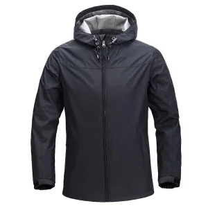 Men Windproof Rainproof Hooded Parka