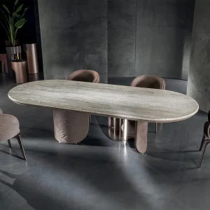 Oval Metal Leg Table