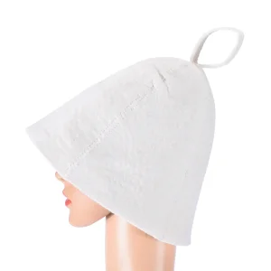 5-Piece White Wool Sauna Hat Heat Resistant
