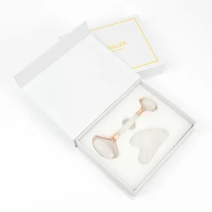 Custom Jade Face Massage Roller and Gua Sha Set Wholesale Facial Guasha Roller Skincare Tool Supplier