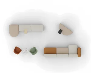 Modern Modular Footrest Sofa