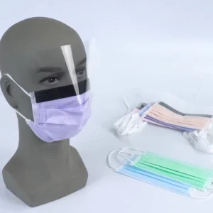 Máscara descartável com proteção ocular