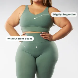 Custom Breathable Four-Way Stretch High Waist Fitness Clothing-4XL Gym Yoga Sets Crisscross Straps Solid Plus Size Women's Sets
