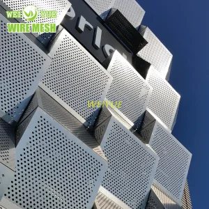 Powder-Coated Aluminum Galvanized Steel Perforated Metal Facade Sheet for Building