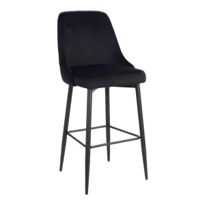 Modern Black Velvet Bar Stool