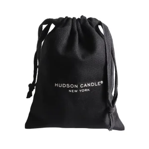 Custom Private Black Cotton Linen Canvas Drawstring Bag with White Printed Logo for Handbag Hat Cap Shoe Packaging Dust Pouch