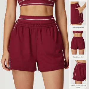 New 5 Colors High Waist Oversize Plus Size Casual Ruffle Loose Breathable Gym Fitness Pants Butt Lifter Yoga Shorts With Pockets