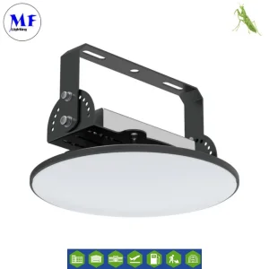 Fábrica Industrial 100W-240W Luz de Alta Bahía LED UFO con Kit de Emergencia Control Inteligente para Almacén Planta Estacionamiento Subterráneo Estadio Iluminación Interior