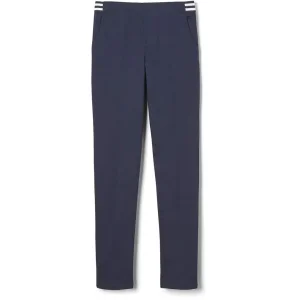 Navy Blue Slim Fit Kids Uniform Pants Stretchy School Trousers with Waist Stripes for Boys &amp; Girls